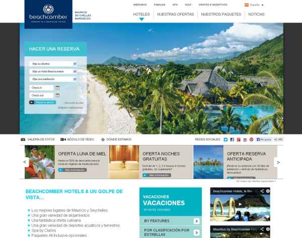 Beachcomber Hotels presenta su nueva web en 8 idiomas