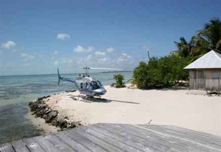 Cayo Espanto - Ambergris Caye, Belice - El Caribe Resort de Lujo - helicoptero privado