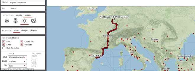 Un Google Maps para viajar por el Imperio Romano