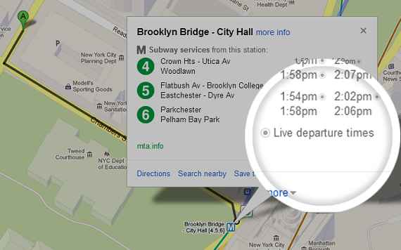 Google Maps estrena datos de transporte público en tiempo real
