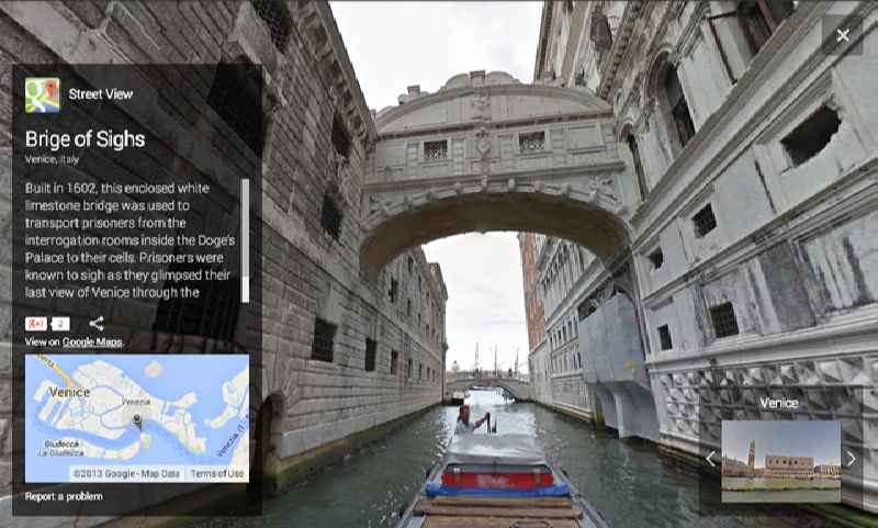 En gndola por Venecia con Google Street View