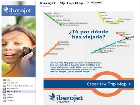 Iberojet,  lanza hoy My Trip Map, una aplicacin para la red social Facebook
