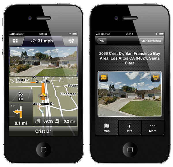 La aplicacin Navigon para iPhone aade Google Street View