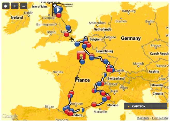 Mapa interactivo de campings y alojamientos para el Tour de Francia