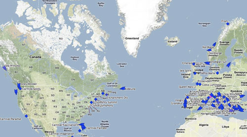 Cruceros: Todos los buques en tiempo real con Google Earth